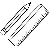 Bleistift und Lineal